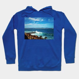 wavy blue sea Hoodie